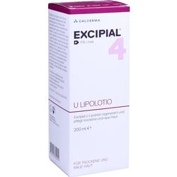 Eine weiße Verpackung von Excipial U Lipolotio für trockene Haut.
