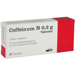 Eine Packung mit 20 Tabletten gegen Müdigkeit mit Koffein.