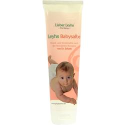 Eine Tube Babysalbe mit Bild eines Babys auf dem Etikett.