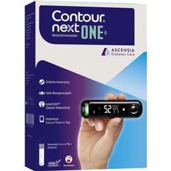 Eine Verpackung für ein Blutzuckermessgerät namens Contour Next One.