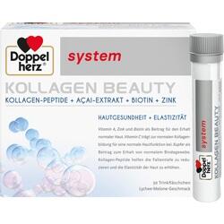 Verpackung von Kollagen-Beauty-Getränk zur Hautpflege mit Kollagen, Açaí, Biotin und Zink.