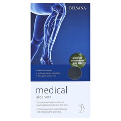 Verpackung mit Kompressionsstrümpfen und Aloe Vera für gesunde Beine.