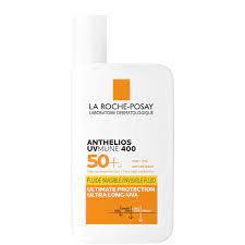 Weiße Verpackung einer Sonnenschutzcreme mit LSF 50+ von La Roche-Posay.